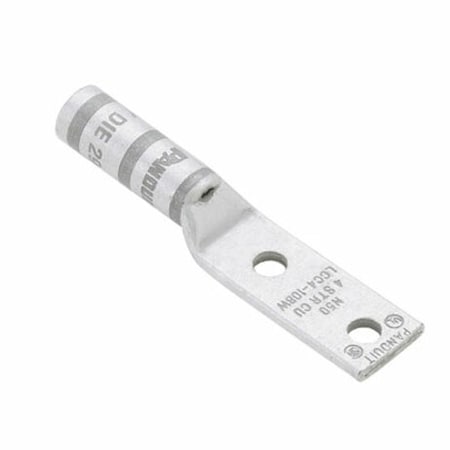 Panduit Two-Hole Compression Lug, 500 kcmil Max, 1 to 2 in Stud, Long Barrel, Copper, Pink LCCX500-12-6